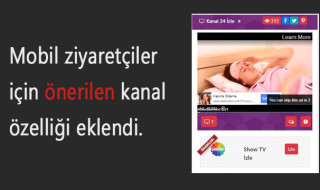 Mobil Ziyaretçiler için Önerilen Kanal Alanı Eklendi